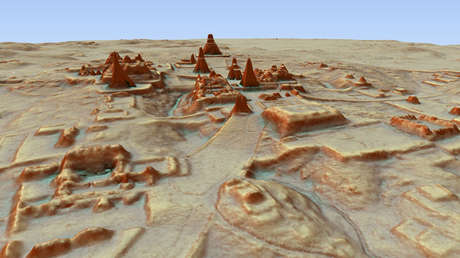 Imagen de la ciudad de Tikal 3D del sureste.