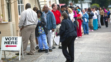 Las colas dejaron en 2012 a más de 200.000 electores de Florida con las ganas de votar