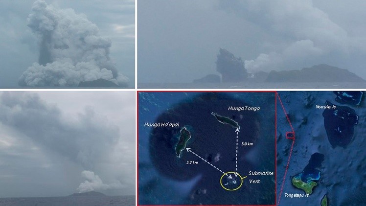 Un volcán forma una nueva isla en el Pacífico