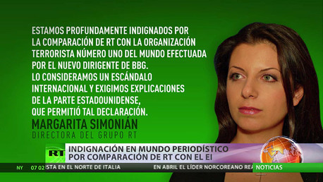 Indignación en mundo periodístico por comparación de RT con el EI