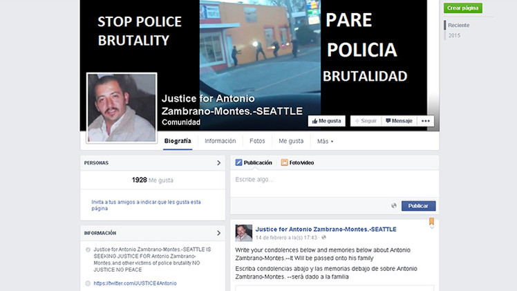 Usuarios de Facebook exigen justicia por un mexicano asesinado por policías en EE.UU.