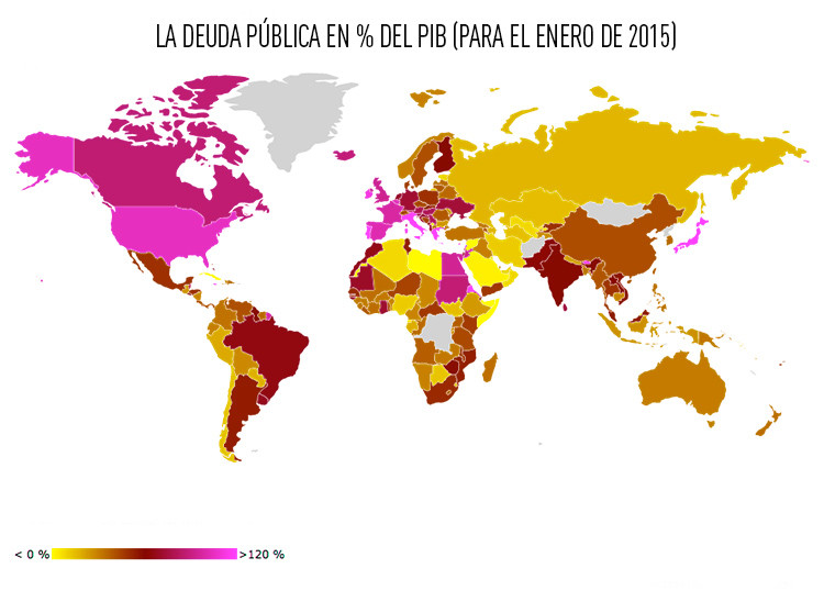 Mapa ¿Cuáles son los países más endeudados del mundo? RT