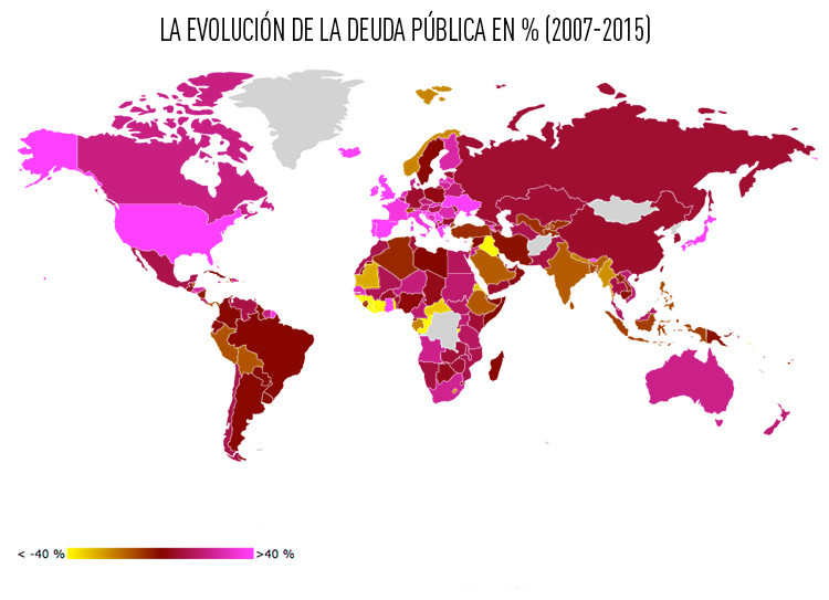 Mapa ¿Cuáles son los países más endeudados del mundo? RT