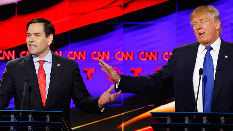 Chispeante duelo republicano: Rubio y Trump recurren a los insultos personales
