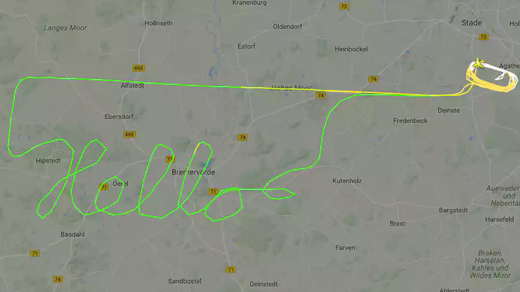 Un piloto usa su avión para escribir "Hola" en el radar que seguía su vuelo (FOTO)