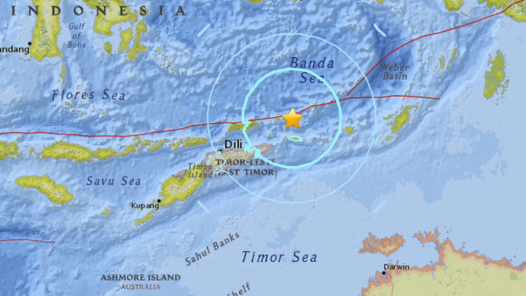 Un fuerte terremoto de magnitud 6,7 se registra cerca de las costas de Timor Oriental
