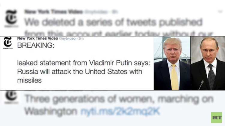 'Hackers' a través de 'The New York Times': Rusia "atacará con misiles" a EE.UU.