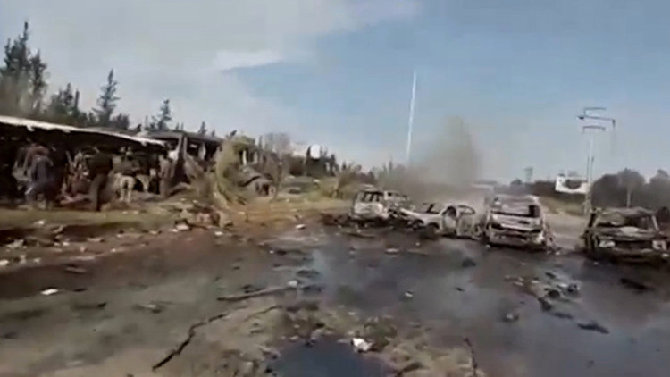 FUERTE VIDEO: Las secuelas de la explosión que mató a más de 70 personas cerca de Alepo