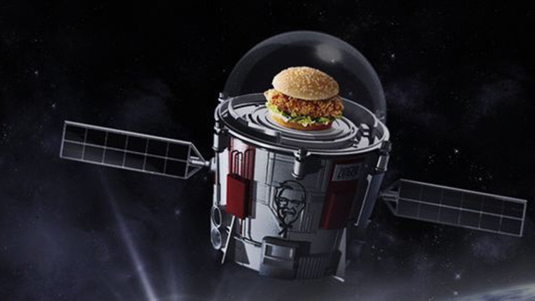 The KFC chain will launch a hamburger in the stratosphere 