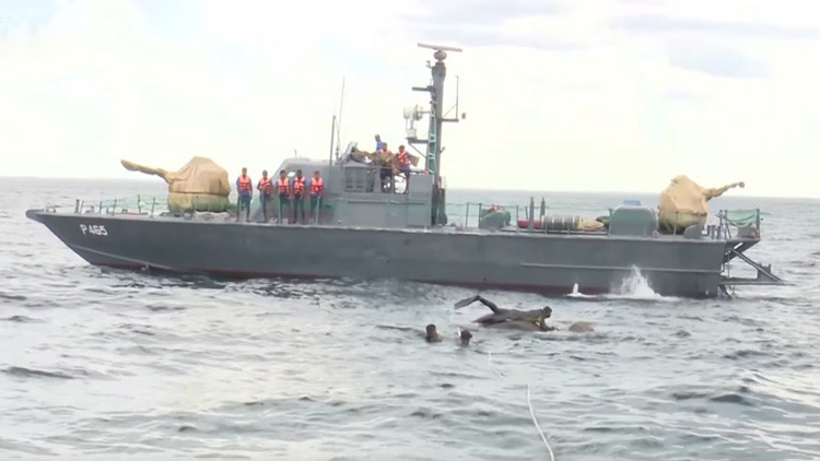 VIDEO: El largo y milagroso rescate de un elefante en alta mar por la Armada de Sri Lanka