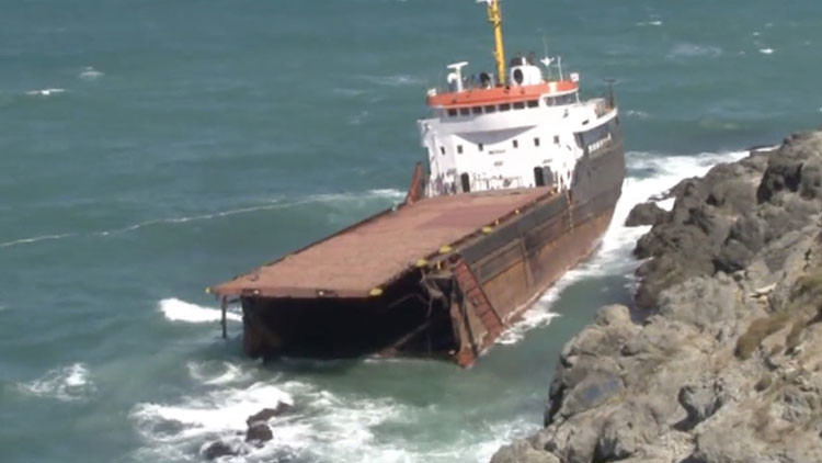 Video: Un barco carguero se parte en dos cerca de Estambul