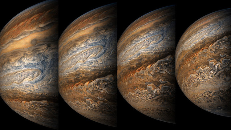FOTOS: La sonda espacial Juno toma espectaculares imágenes de tormentas en Júpiter