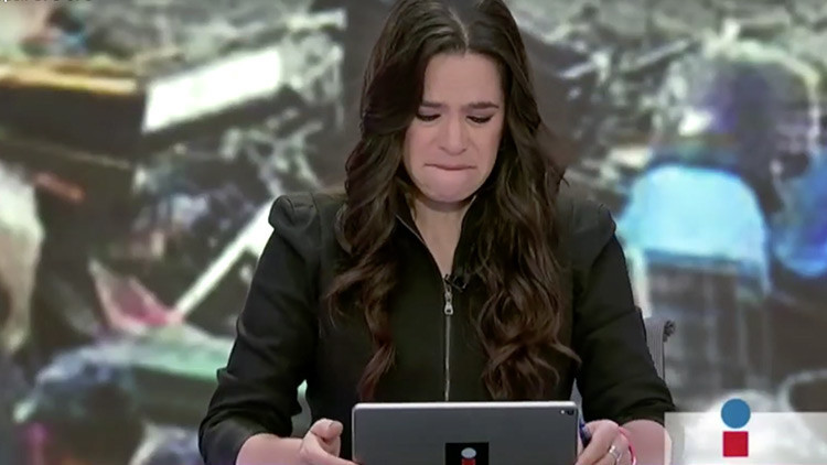 VIDEO: Presentadora llora en vivo al saber que la esposa de un colega murió en el sismo de México