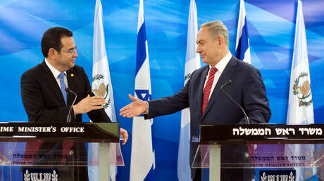 Jimmy Morales y Benjamín Netanyahu, Jerusalén, 29 de noviembre de 2016