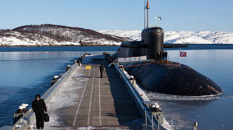 El submarino nuclear ruso K-114 Tula en la ciudad de Gadzhíevo.