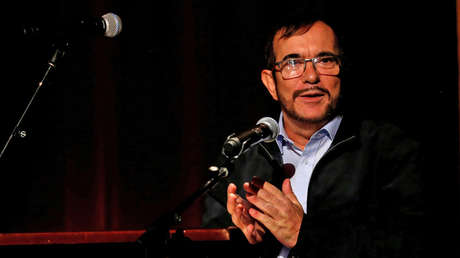 El dirigente de la FARC, Rodrigo Londono, en el aniversario de la firma de la paz en Bogotá, Colombia, 24 de noviembre de 2017.