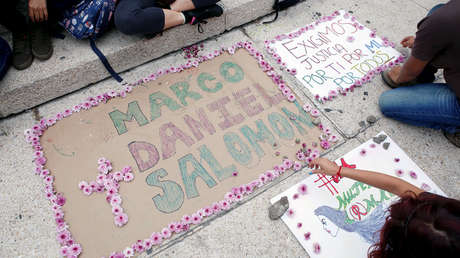 Protesta por el asesinato de los tres estudiantes de cine en Ciudad de México, 24 de abril de 2018. 