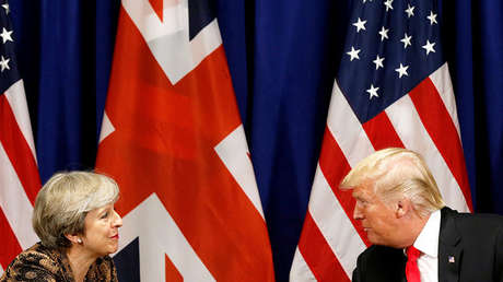 El presidente de EE.UU., Donald Trump, se reúne con primera ministra británica, Theresa May, durante la Asamblea General de las Naciones Unidas en Nueva York, el 20 de septiembre de 2017.