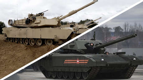 Los tanques M1 Abrams (izquierda) y T-14 Armata (derecha)