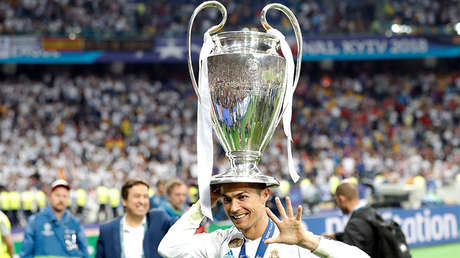Cristiano Ronaldo, futbolista portugués del Real Madrid, celebra la victoria frente al Liverpool, el 26 de mayo de 2018.