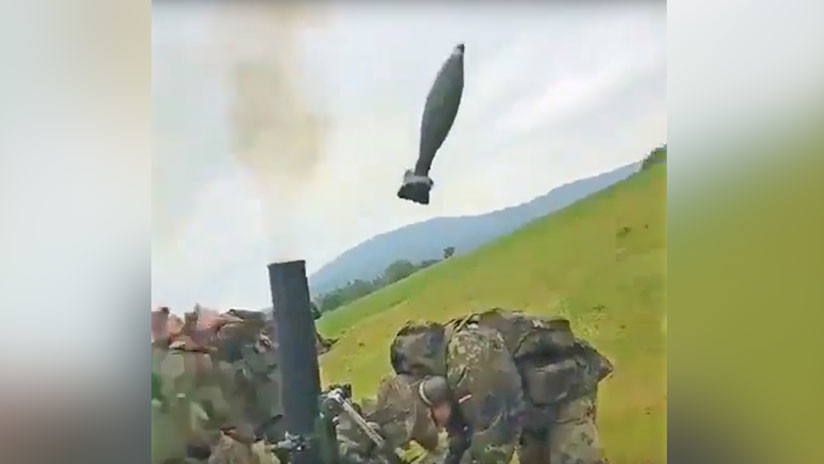 VIDEO: Un disparo fallido de mortero cae encima de un grupo de soldados