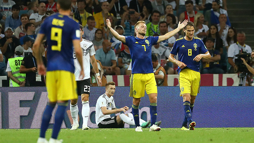 Suecia marca el primer gol a Alemania en el Mundial de Rusia 2018