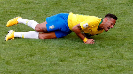 Neymar durante el partido de octavos de final del Mundial de Rusia entre Brasil y México. Samara, 2 de julio de 2018.