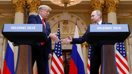 El presidente de los Estados Unidos, Donald Trump, y el presidente ruso, Vladimir Putin, después de su reunión en Helsinki, Finlandia, el 16 de julio de 2018.