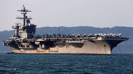 Portaviones estadounidense, USS Carl Vinson en Danang, Vietnam, el 5 de marzo de 2018.