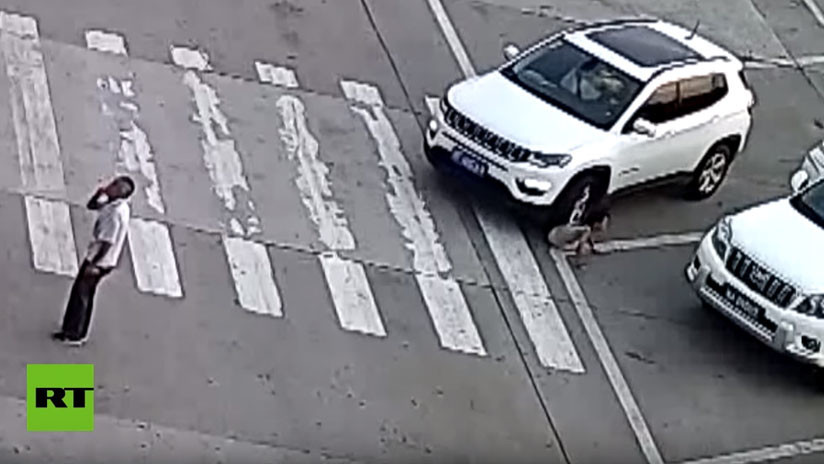 VIDEO: Una niña se agacha para atarse los cordones y un auto le pasa por encima (dos veces)