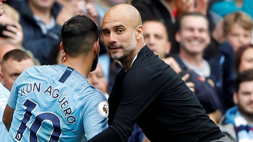 FOTOS: El emotivo beso de Guardiola al 'Kun' Agüero tras su espectacular triplete