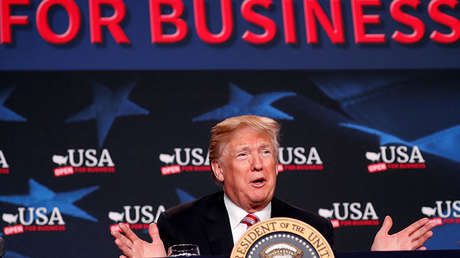 Donald Trump em Hialeah (Flórida, EUA), em 16 de abril de 2018.