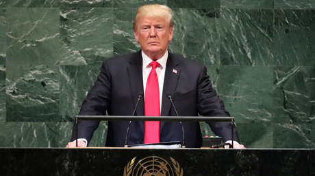 El presidente de EE.UU., Donald Trump, en la Asamblea General de la ONU, 25 de septiembre de 2018
