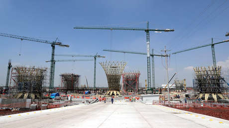 Construcción del Nuevo Aeropuerto Internacional de México ubicado en Texcoco, cerca de la Ciudad de México, 16 de agosto de 2018. 
