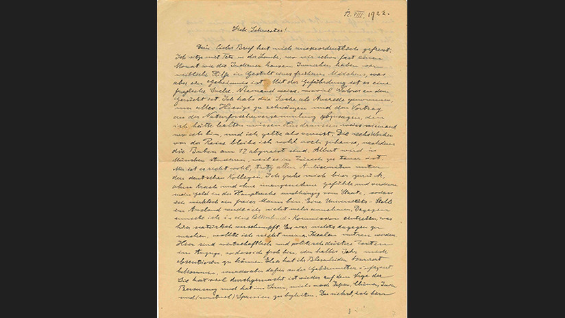 Revelan carta de Einstein que muestra su miedo una década antes del ascenso del nazismo en Alemania