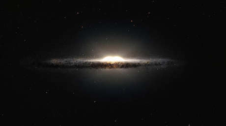Una visión artística de la Vía Láctea con el bulbo galáctico prominente en su centro