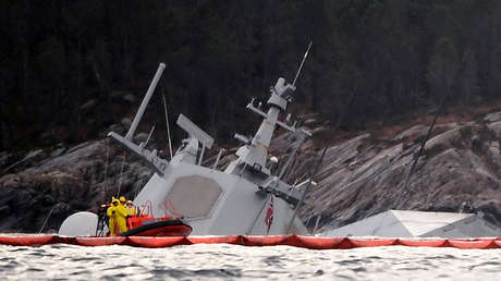 La fragata KNM Helge Ingstad de la Armada noruega, el 13 de noviembre de 2018.