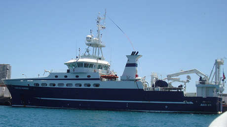 El buque de investigación científica Cabo de Hornos utilizado por la Armada de Chile.