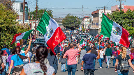 Manifestantes tomaron las calles para protestar por la llegada de miles de solicitantes de asilo de Centroamérica. Tijuana, México, 18 de noviembre de 2018.