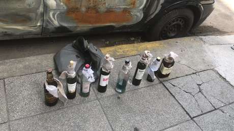 Encuentran un taxi con bombas molotov en el punto de inicio de la manifestación contra el G20