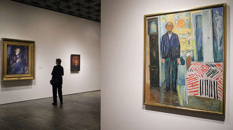 Edvard Munch photos at an exhibition in New York on November 13, 2017.