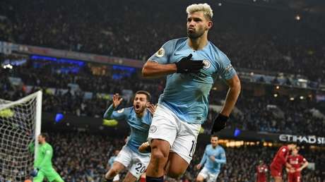 Moment of match between Manchester City and Liverpool F.C., Manchester January 3, 2019.