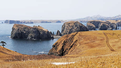 El cabo Krab ('cangrejo', en español) en la isla de Shikotan, Rusia.