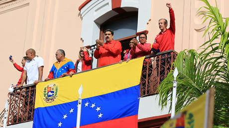 El presidente venezolano, Nicolás Maduro, durante un mitin en Caracas (Venezuela), el 23 de enero de 2019.