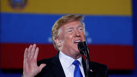 Donald Trump pronuncia un discurso en la Universidad Internacional de Florida (EE.UU.), el 18 de febrero de 2019.