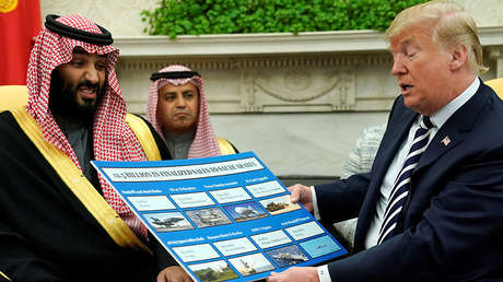 El príncipe heredero de Arabia Saudita, Mohamed bin Salmán, y el presidente de EE.UU., Donald Trump. Washington 20 de marzo de 2018.