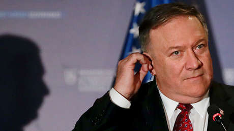 Mike Pompeo durante una rueda de prensa en Bratislava (Eslovaquia), el 12 de febrero de 2019.