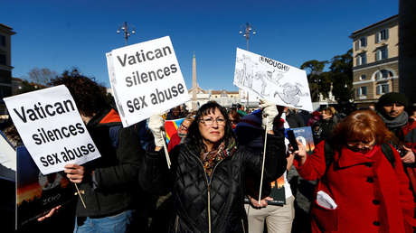 Marcha por la Tolerancia Cero en Roma durante la 'cumbre antipederastia' en el Vaticano, 23 de febrero de 2019.