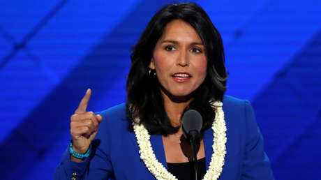 Tulsi Gabbard en la Convención Nacional Demócrata, Filadelfia​, Pensilvania, EE.UU, 26 de julio de 2016