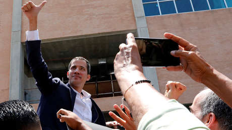 Juan Guaido a su llegada al aeropuerto de Maiquetía, cerca de Caracas, Venezuela, 4 de marzo de 2019